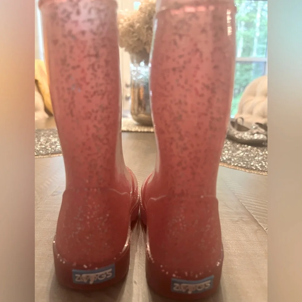 Sparkly Pink Toddler Rain Boots-Toddler 7